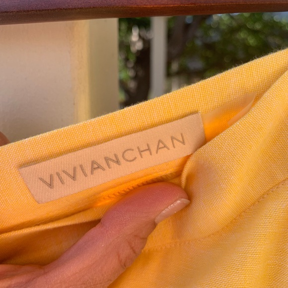 Vivian Chan yellow A-line cotton skirt size M - Picture 4 of 12